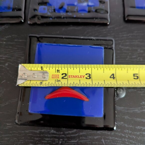 Abstract Square Fusion Glass Coasters set of 4 - Picture 4 of 5